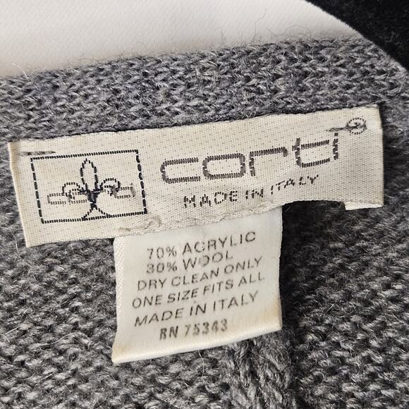 Corti Made in Italy Wool Blend Cardigan Shrug One Size Classic Cozy - Picture 4 of 7